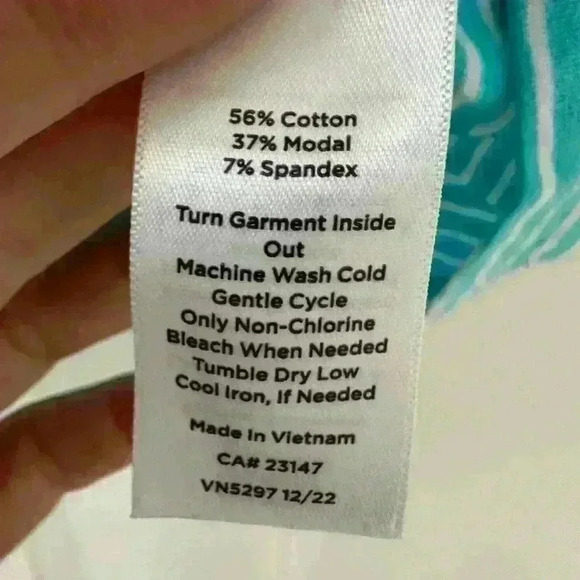 TALBOTS RUFFLE SQUARE NECK SHELL - AMALFI STRIPE SIZE XL - Picture 6 of 8